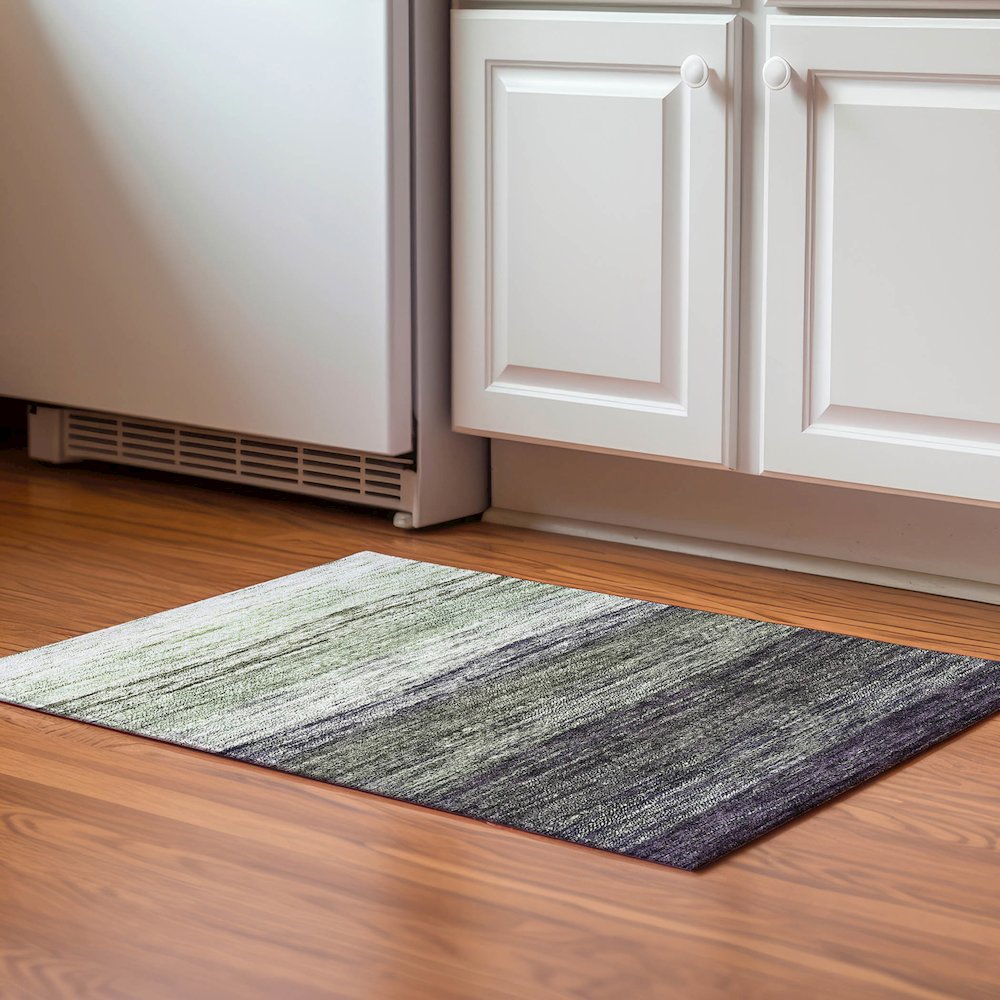 Premium Machine Washable Mayfield AMF786 Green 1'8" x 2'6" Rug. Picture 5