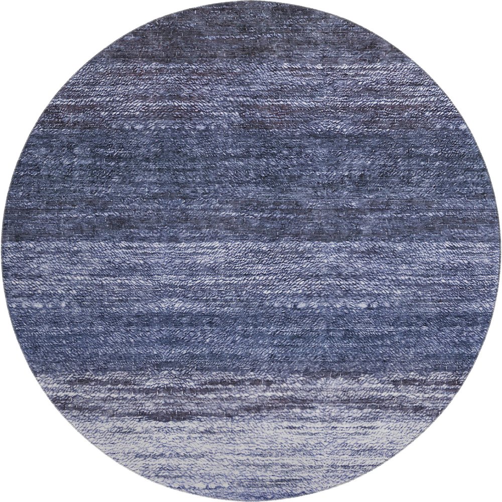 Premium Machine Washable Mayfield AMF787 Blue 8' x 8' Round Rug. Picture 1