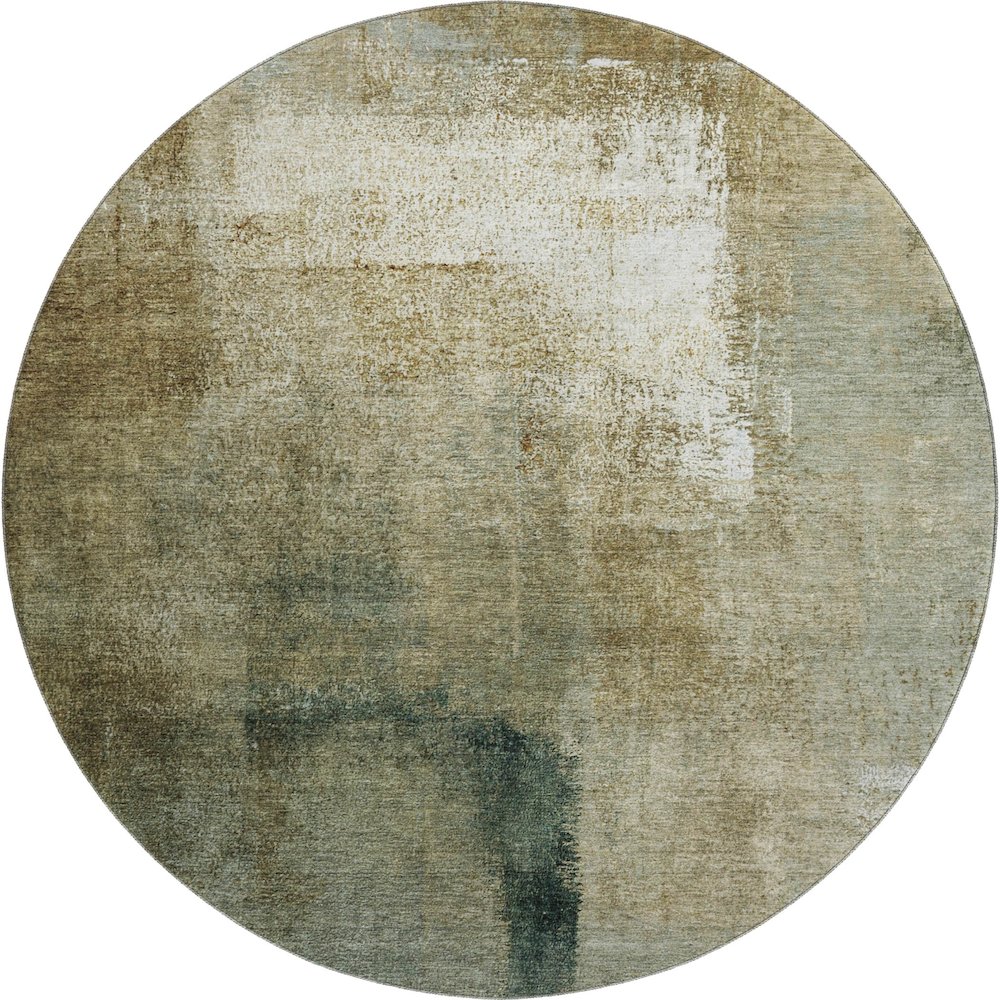 Premium Machine Washable Mayfield AMF787 Brown 8' x 8' Round Rug. Picture 1