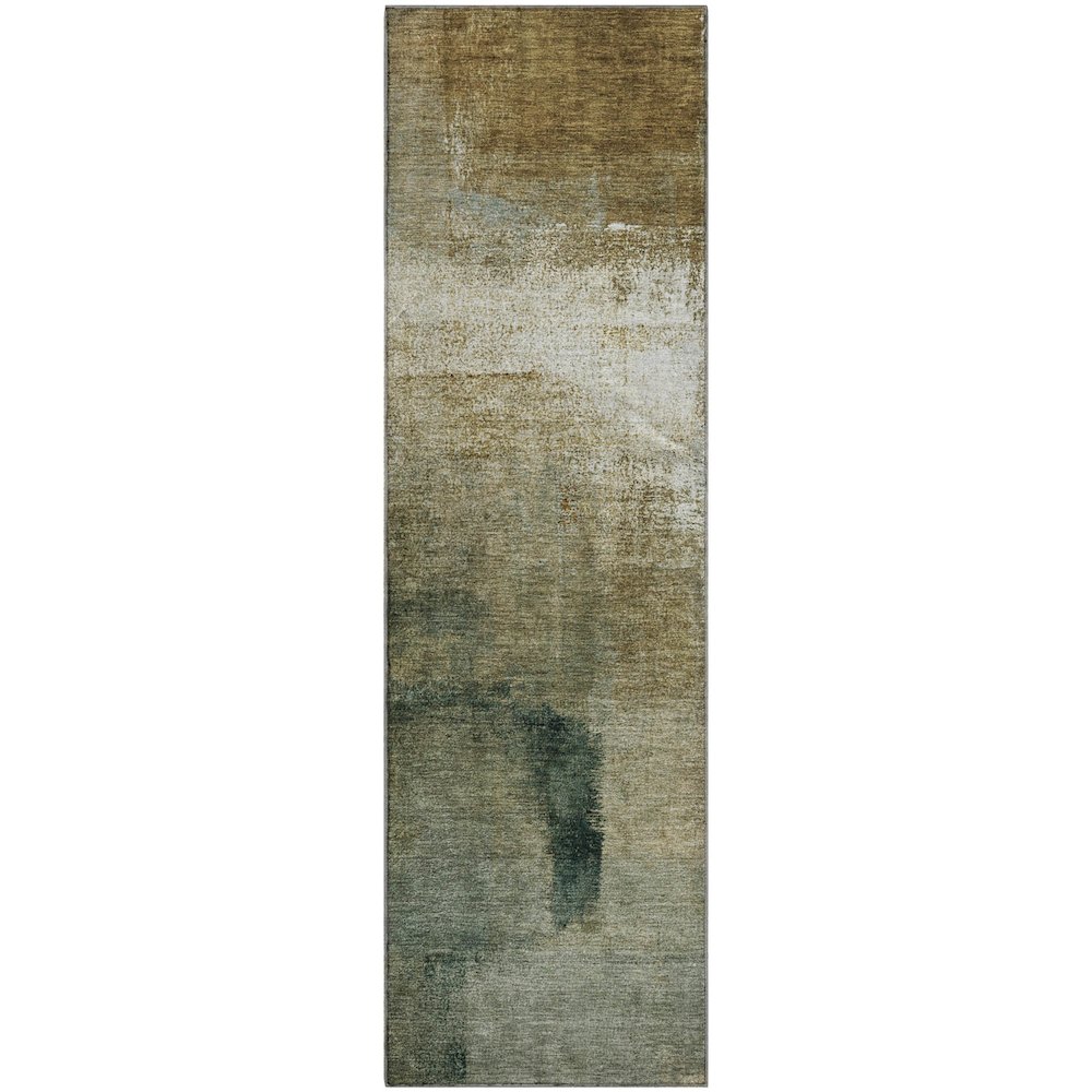 Premium Machine Washable Mayfield AMF787 Brown 2'3" x 7'6" Runner Rug. Picture 1
