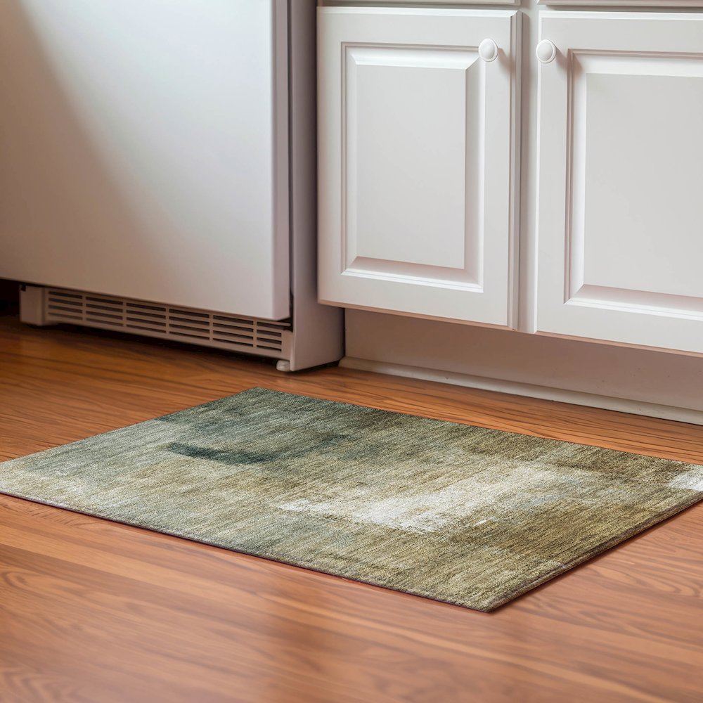 Premium Machine Washable Mayfield AMF787 Brown 1'8" x 2'6" Rug. Picture 5
