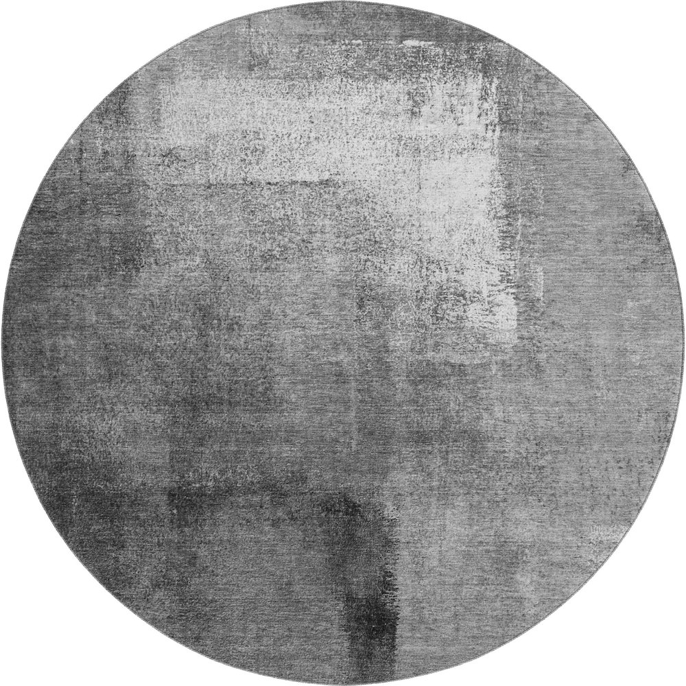 Premium Machine Washable Mayfield AMF787 Gray 8' x 8' Round Rug. Picture 1