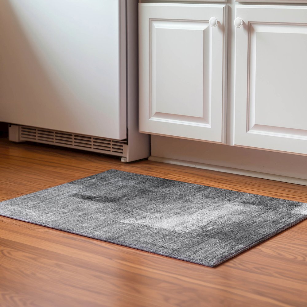 Premium Machine Washable Mayfield AMF787 Gray 1'8" x 2'6" Rug. Picture 5
