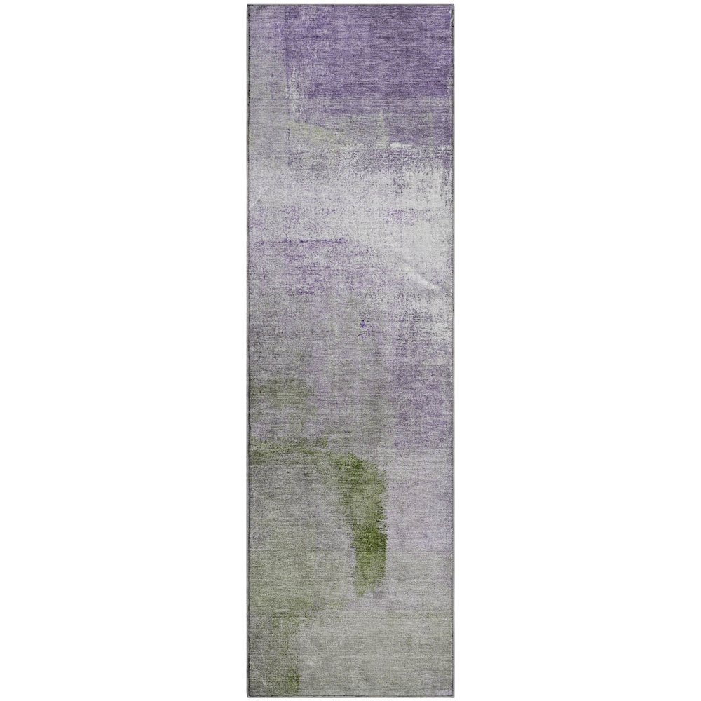 Premium Machine Washable Mayfield AMF787 Purple 2'3" x 7'6" Runner Rug. Picture 1
