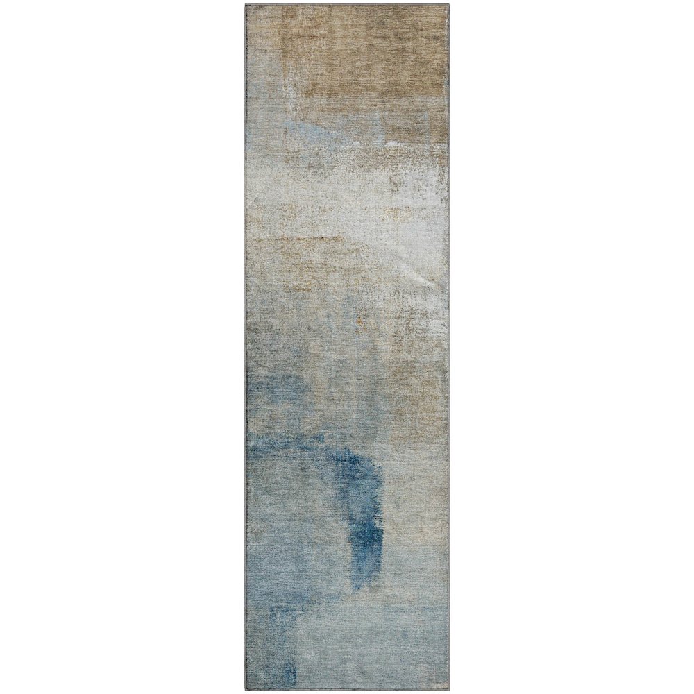 Premium Machine Washable Mayfield AMF787 Taupe 2'3" x 7'6" Runner Rug. Picture 1