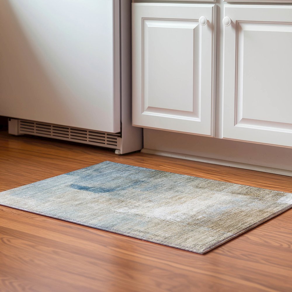Premium Machine Washable Mayfield AMF787 Taupe 1'8" x 2'6" Rug. Picture 5