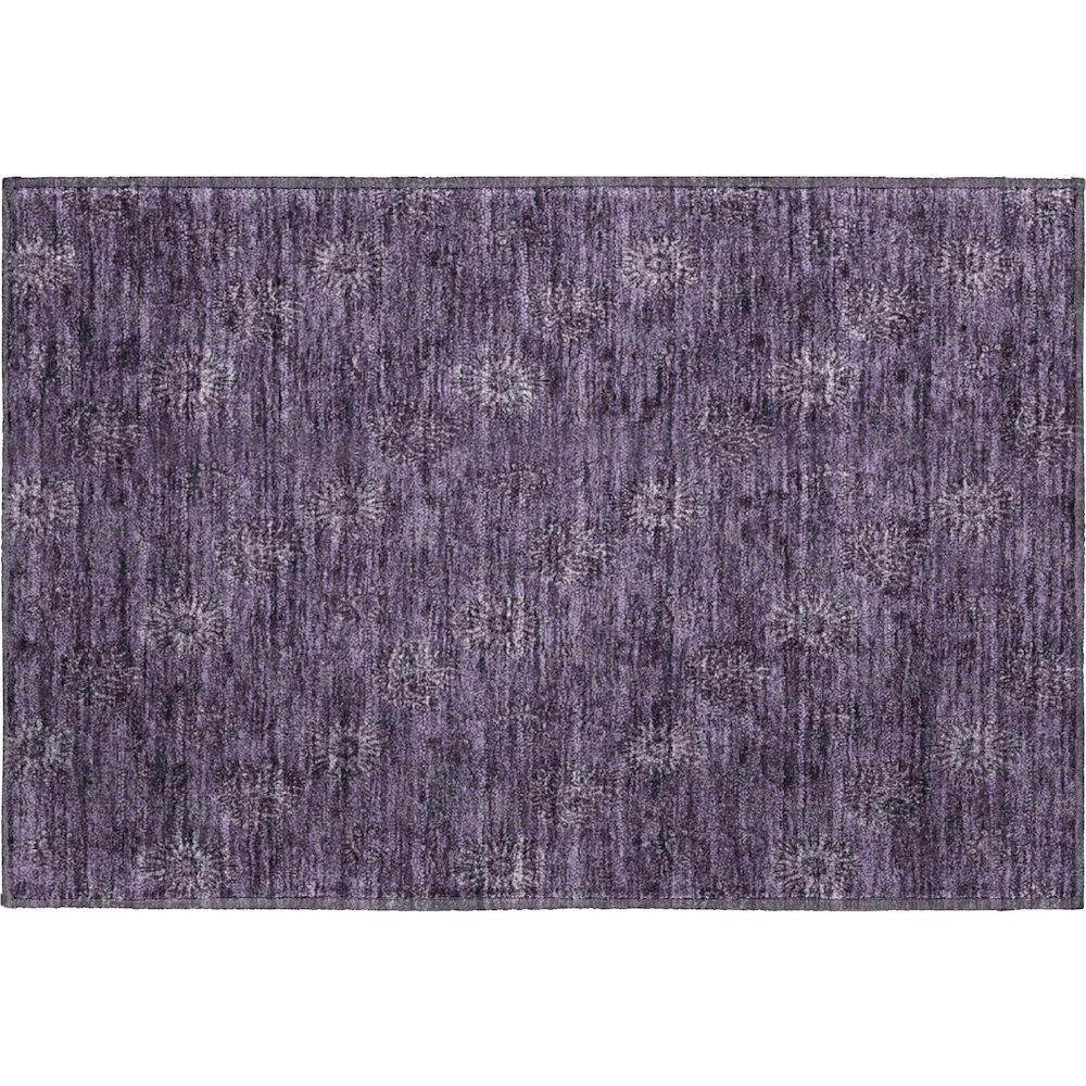 Premium Machine Washable Mayfield AMF788 Eggplant 1'8" x 2'6" Rug. Picture 1