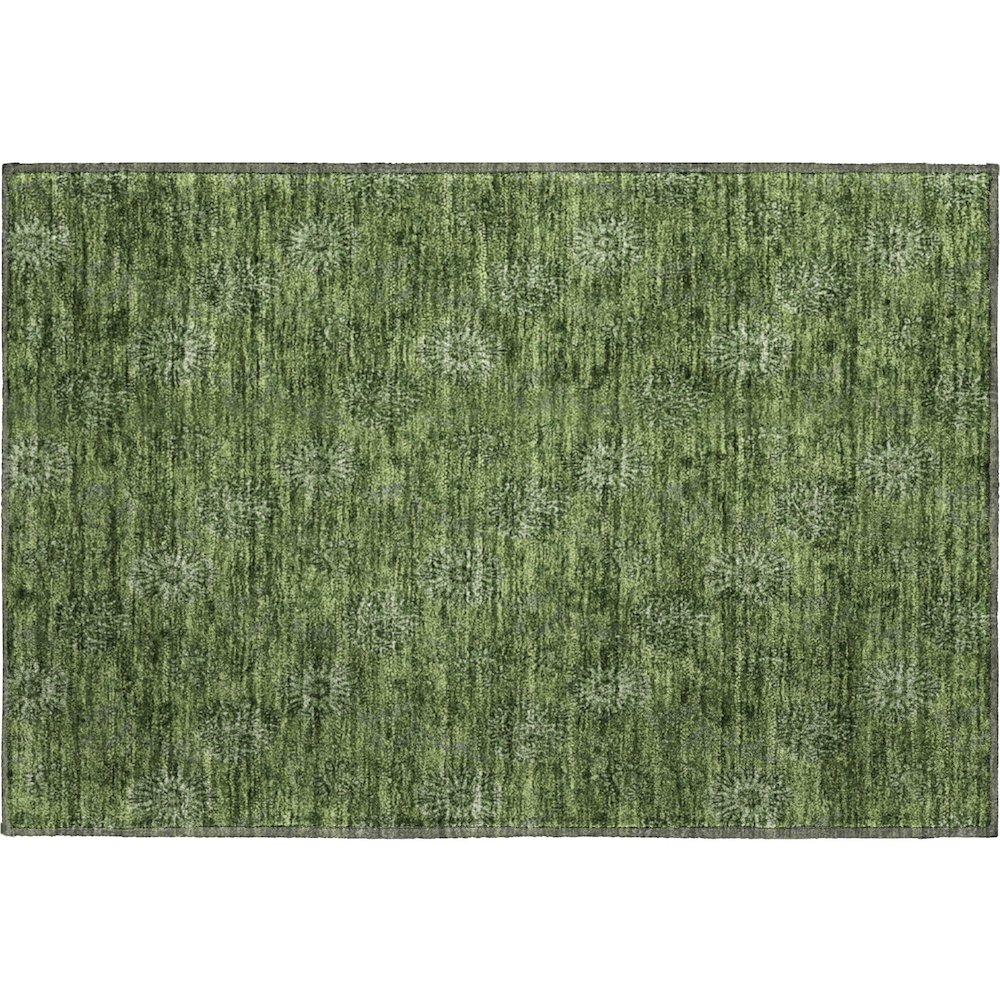 Premium Machine Washable Mayfield AMF788 Olive 1'8" x 2'6" Rug. Picture 1