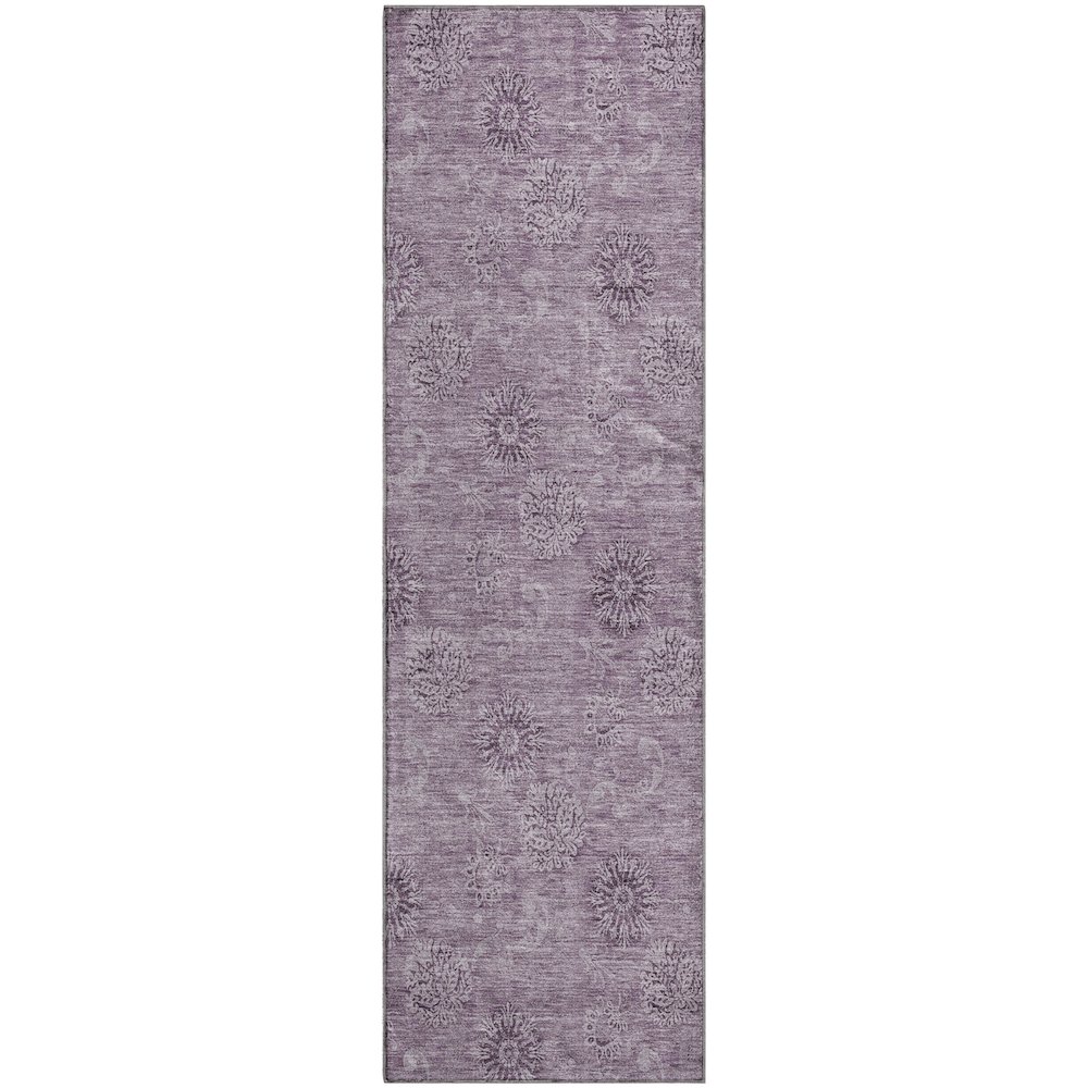 Premium Machine Washable Mayfield AMF789 Plum 2'3" x 7'6" Runner Rug. Picture 1