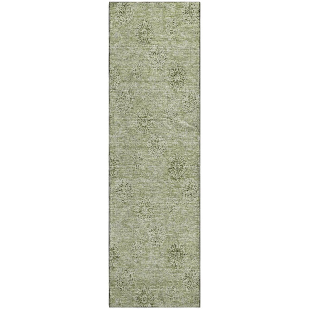 Premium Machine Washable Mayfield AMF789 Sage 2'3" x 7'6" Runner Rug. Picture 1