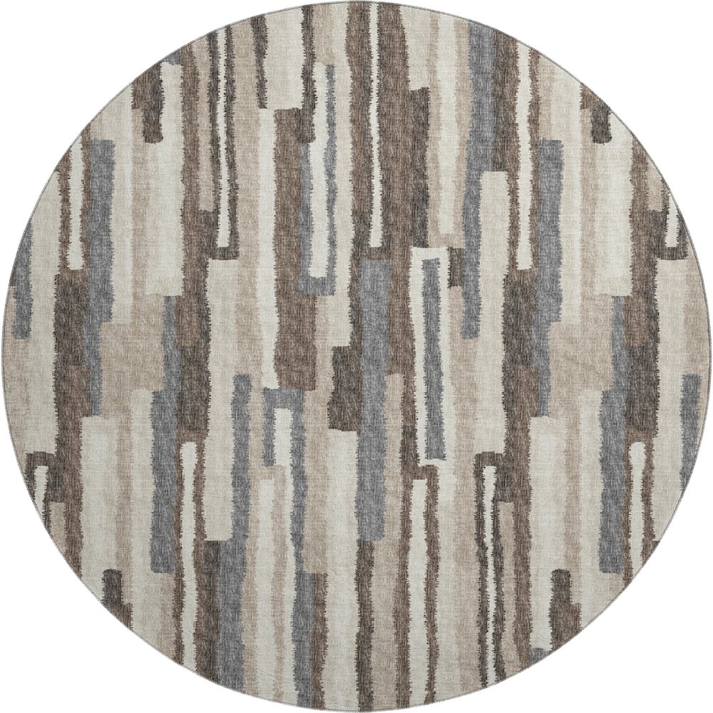 Premium Machine Washable Mayfield  Earth 8' x 8' Round Rug. Picture 1