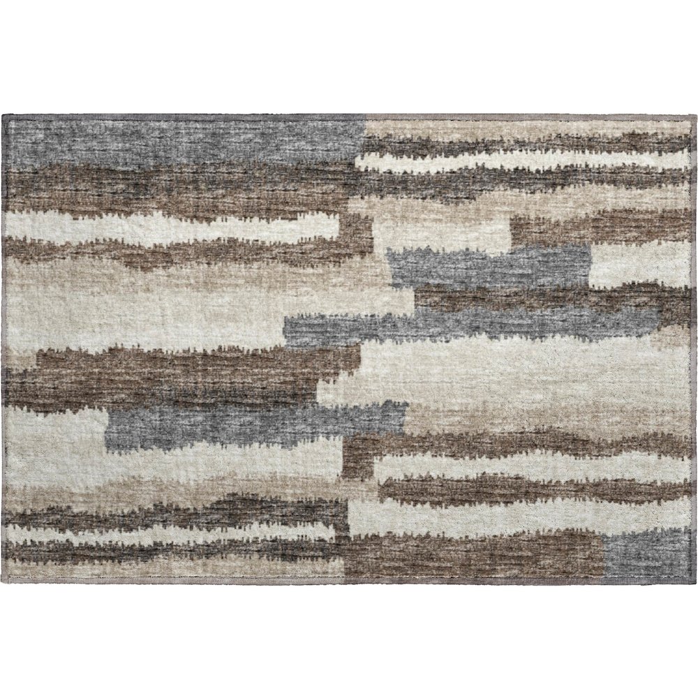 Premium Machine Washable Mayfield  Earth 1'8" x 2'6" Rug. Picture 1