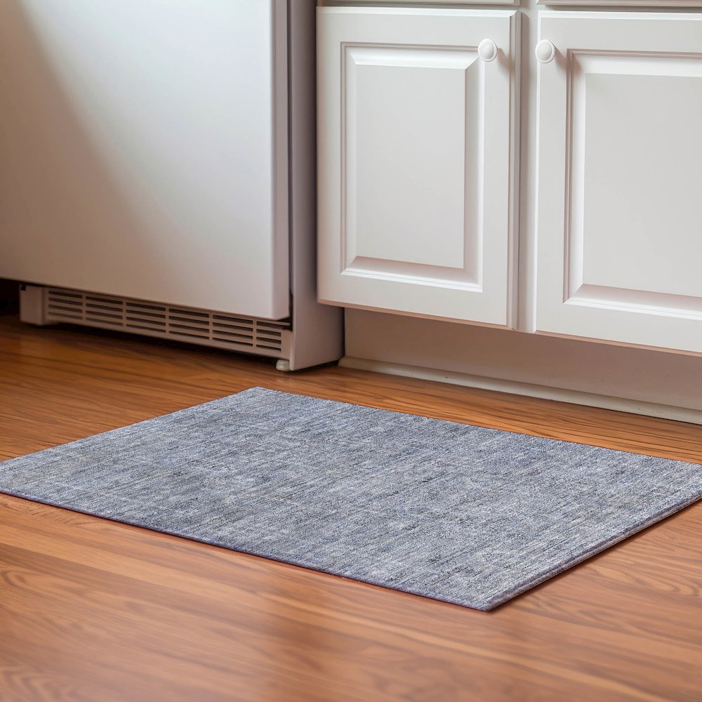 Premium Machine Washable Mayfield AMF790 Blue 1'8" x 2'6" Rug. Picture 5