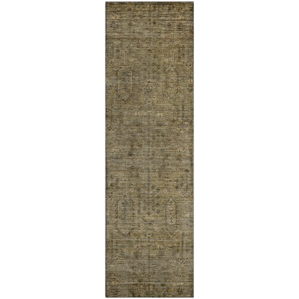 Premium Machine Washable Mayfield AMF790 Brown 2'3" x 7'6" Runner Rug. Picture 1