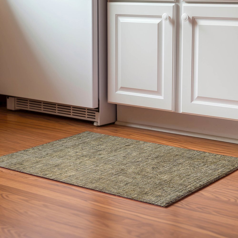 Premium Machine Washable Mayfield AMF790 Brown 1'8" x 2'6" Rug. Picture 5