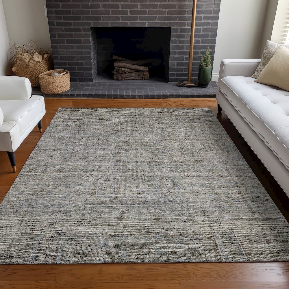 Premium Machine Washable Mayfield AMF790 Granite 2'6" x 3'10" Rug. Picture 5