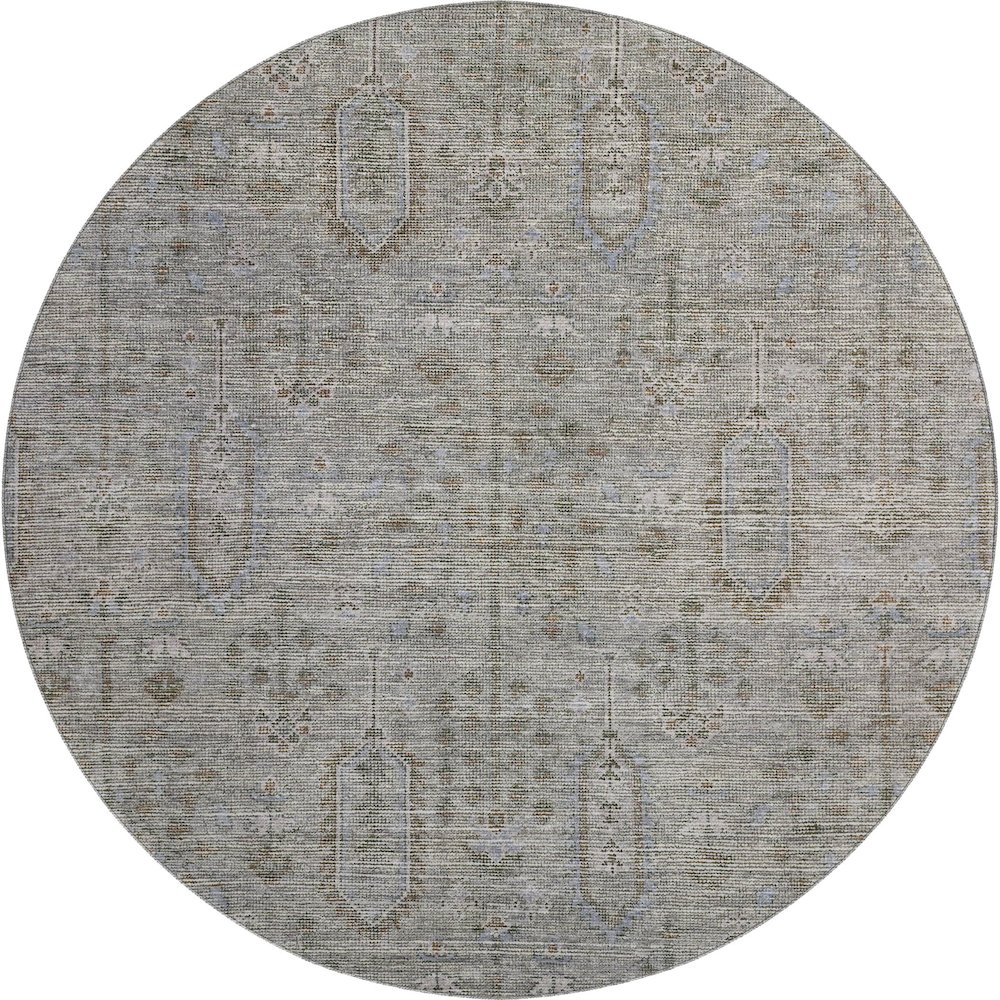 Premium Machine Washable Mayfield AMF790 Granite 8' x 8' Round Rug. Picture 1