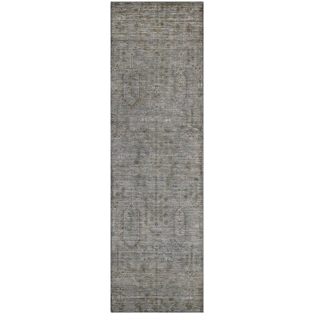 Premium Machine Washable Mayfield AMF790 Granite 2'3" x 7'6" Runner Rug. Picture 1