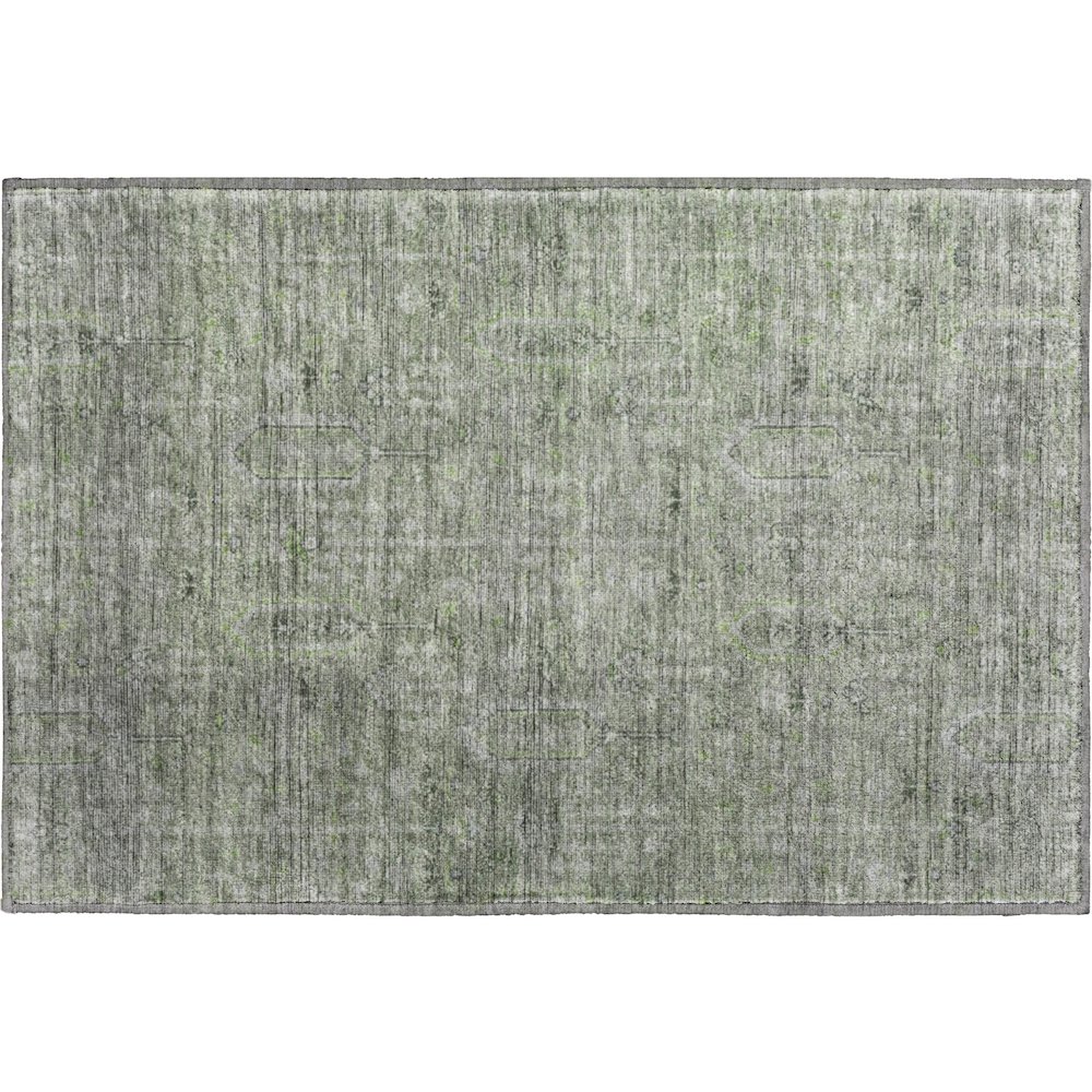 Premium Machine Washable Mayfield AMF790 Green 1'8" x 2'6" Rug. Picture 1