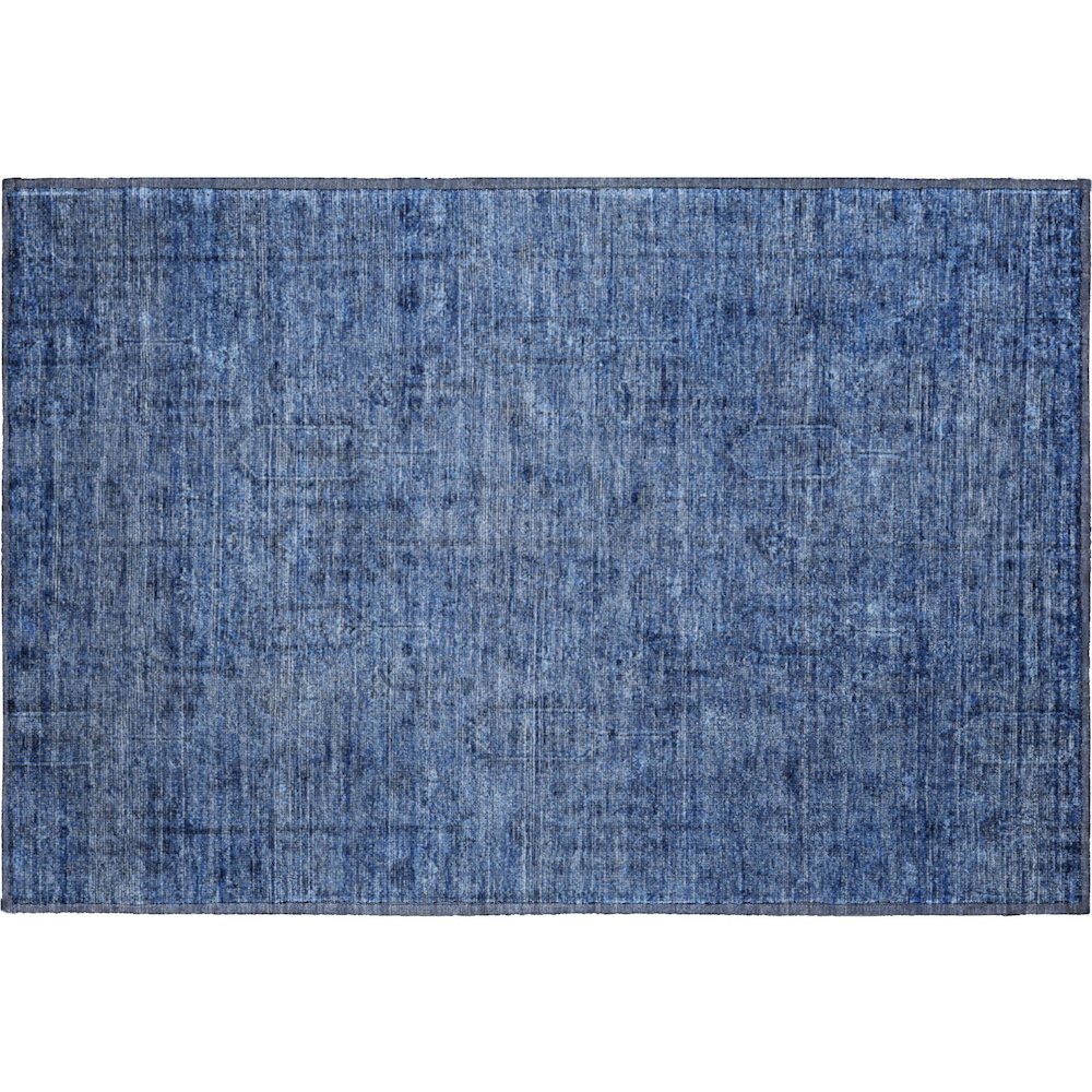 Premium Machine Washable Mayfield AMF790 Navy 1'8" x 2'6" Rug. Picture 1