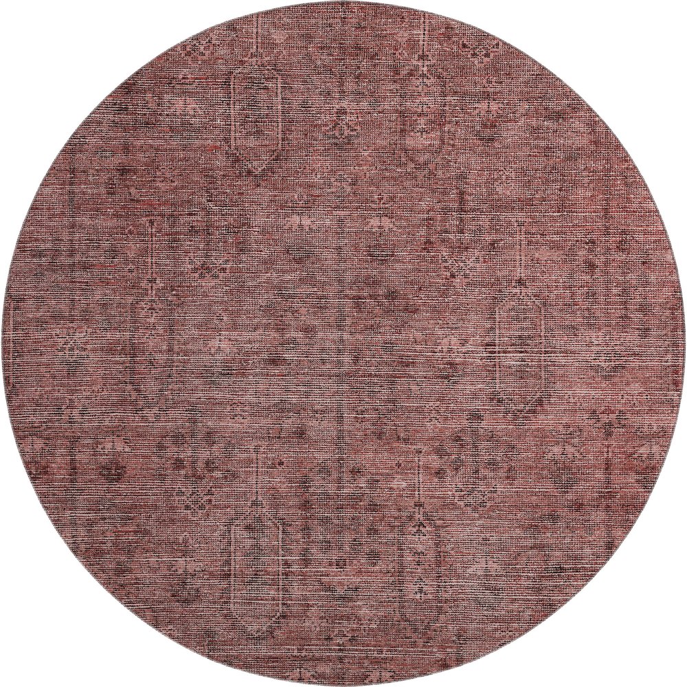 Premium Machine Washable Mayfield AMF790 Paprika 8' x 8' Round Rug. Picture 1