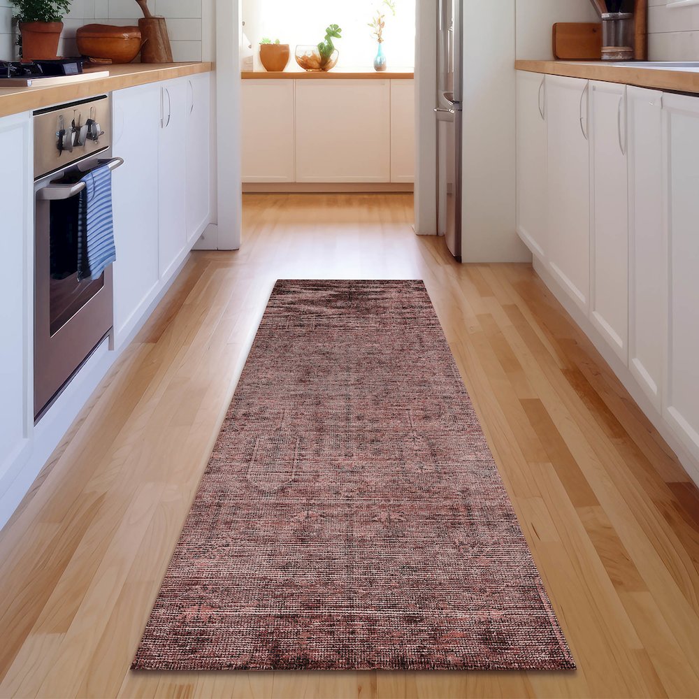 Premium Machine Washable Mayfield AMF790 Paprika 2'3" x 7'6" Runner Rug. Picture 5