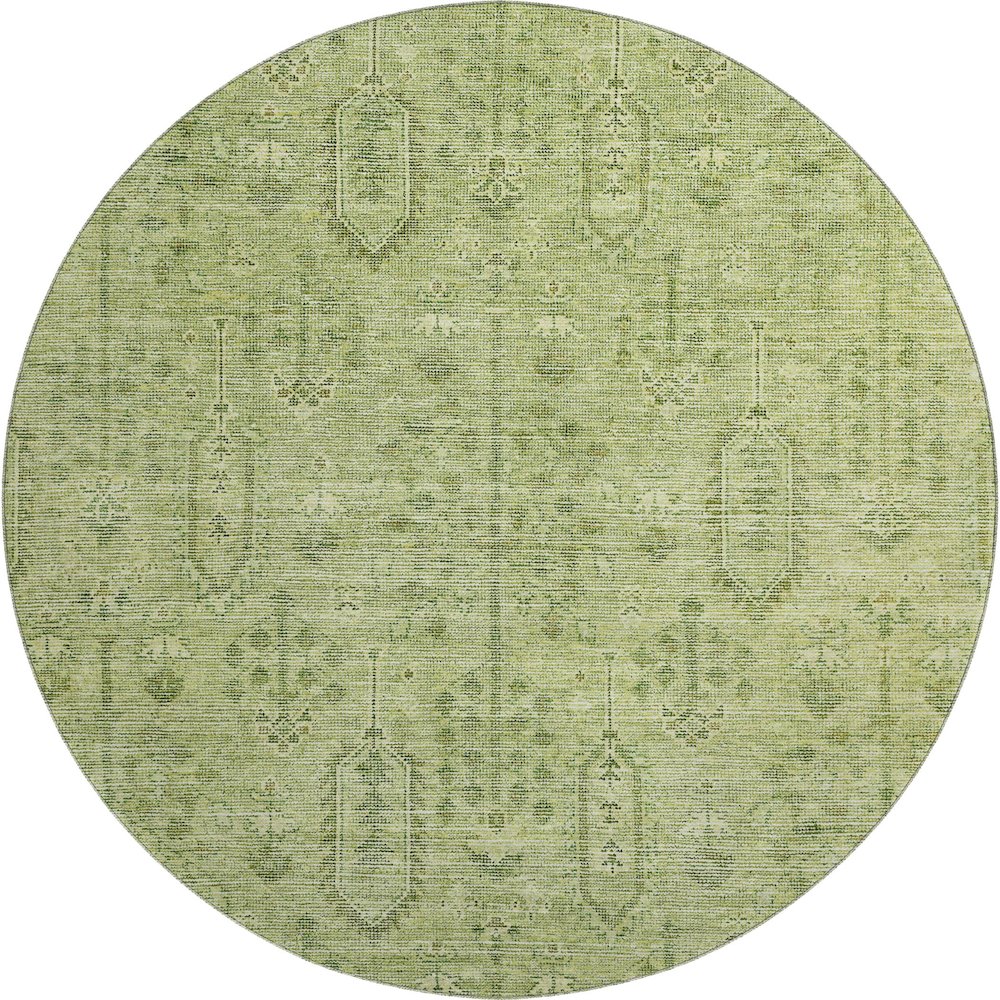 Premium Machine Washable Mayfield AMF790 Sage 8' x 8' Round Rug. Picture 1