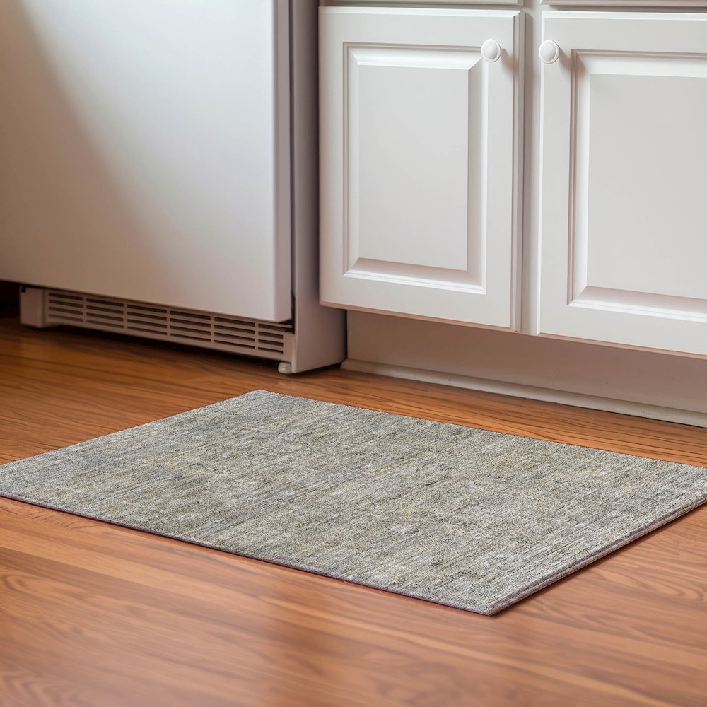 Premium Machine Washable Mayfield AMF790 Taupe 1'8" x 2'6" Rug. Picture 5
