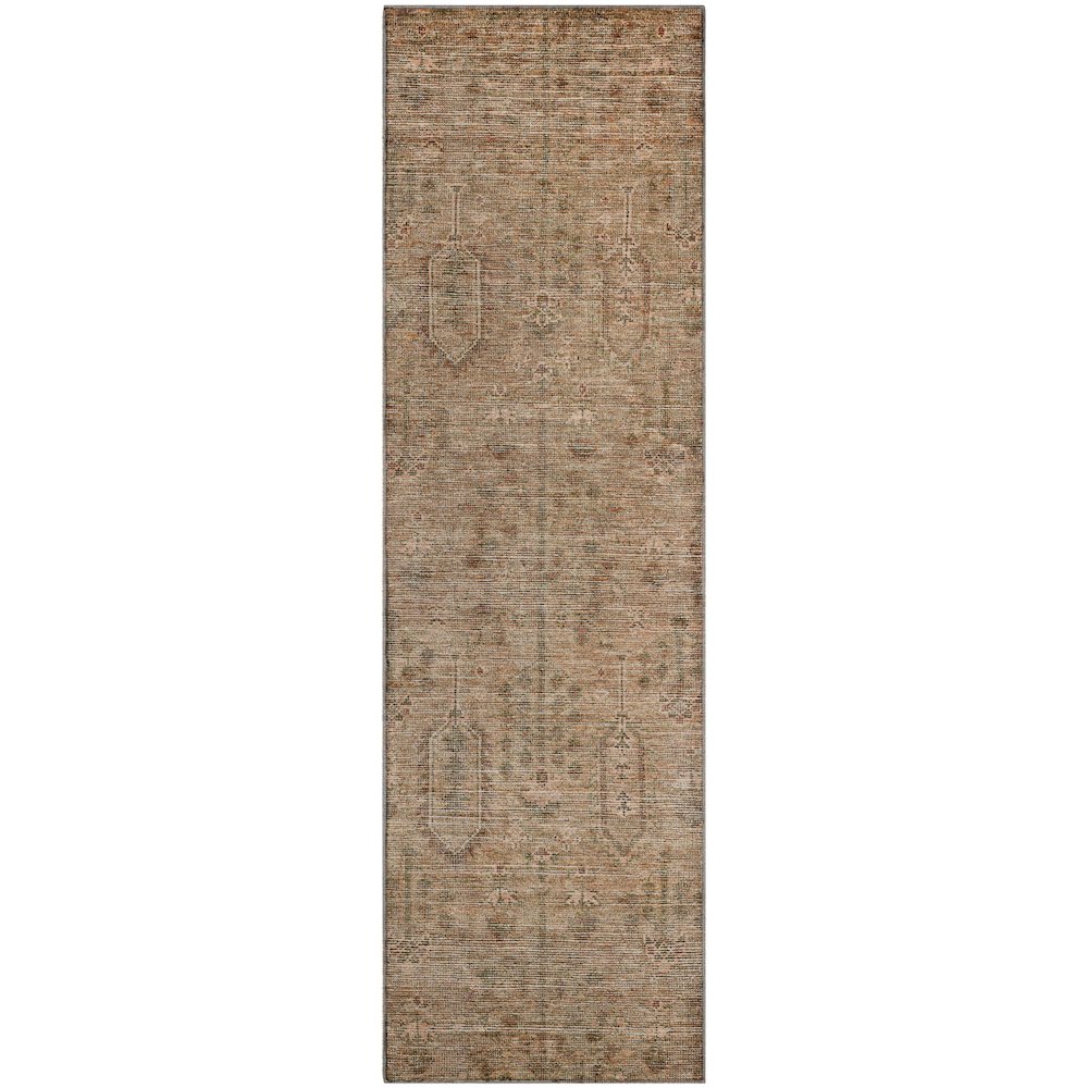 Premium Machine Washable Mayfield AMF790 Terracotta 2'3" x 7'6" Runner Rug. Picture 1
