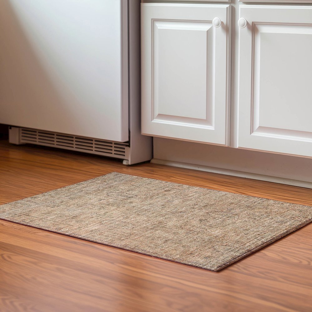 Premium Machine Washable Mayfield AMF790 Terracotta 1'8" x 2'6" Rug. Picture 5