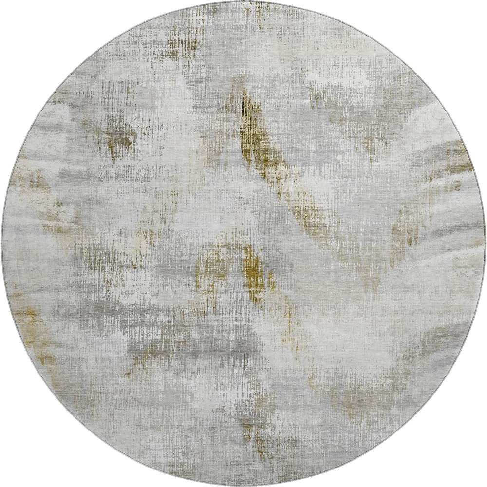 Premium Machine Washable Mayfield AMF791 Taupe 8' x 8' Round Rug. Picture 1