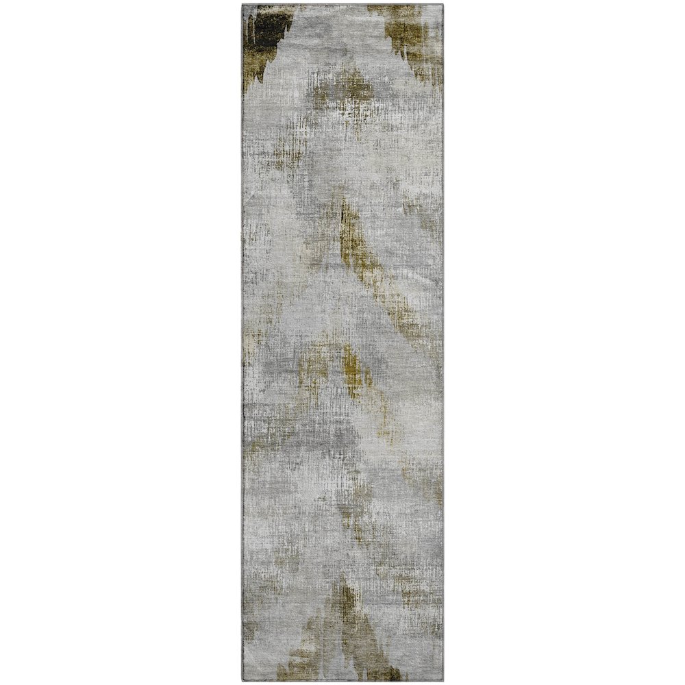 Premium Machine Washable Mayfield AMF791 Taupe 2'3" x 7'6" Runner Rug. Picture 1