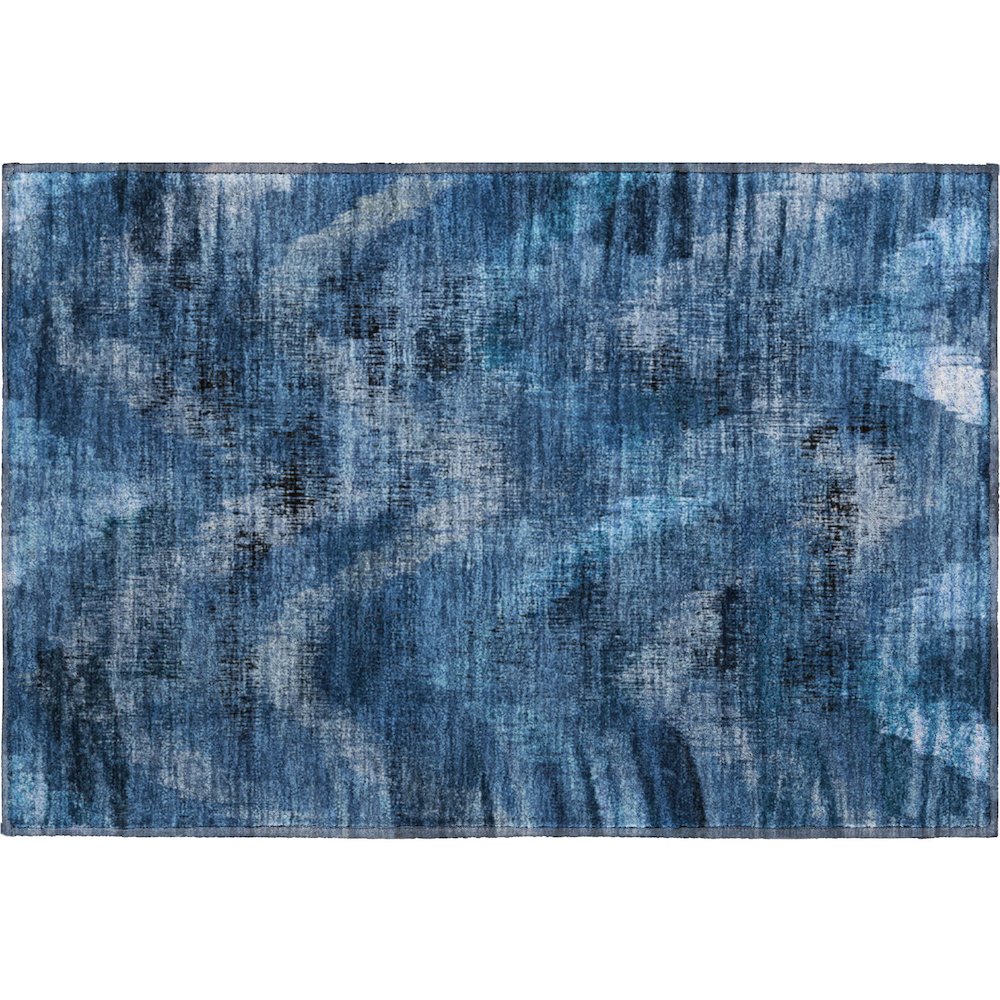 Premium Machine Washable Mayfield AMF792 Blue 1'8" x 2'6" Rug. Picture 1