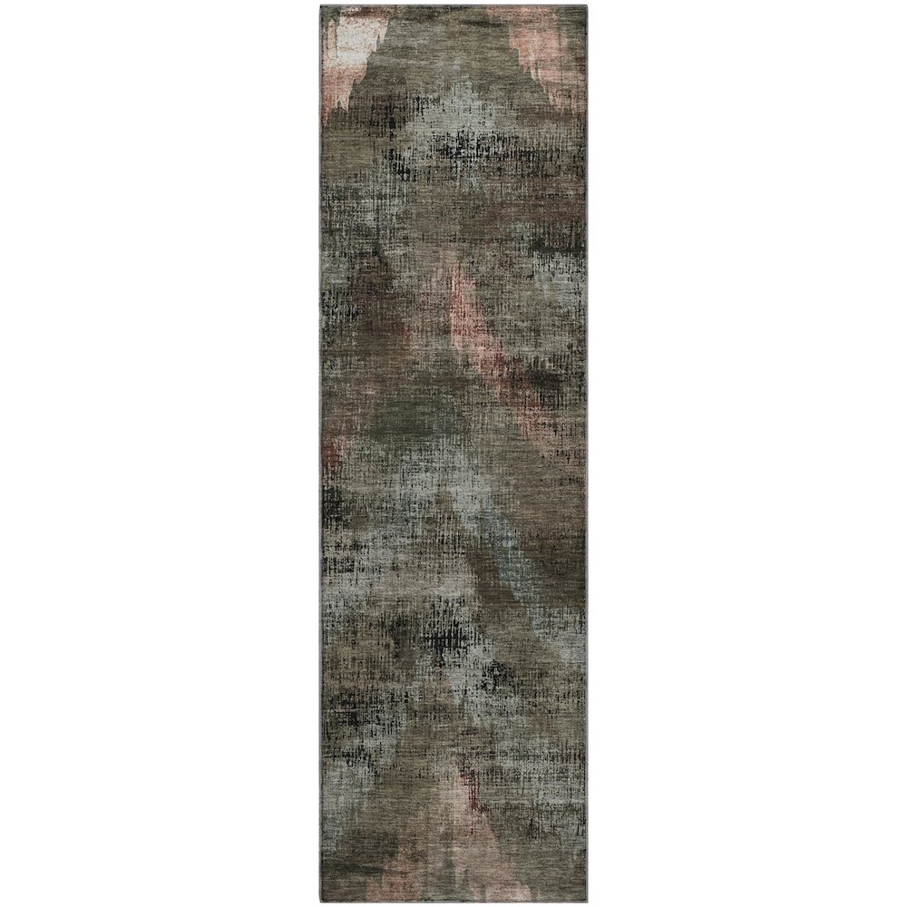 Premium Machine Washable Mayfield AMF792 Brown 2'3" x 7'6" Runner Rug. Picture 1