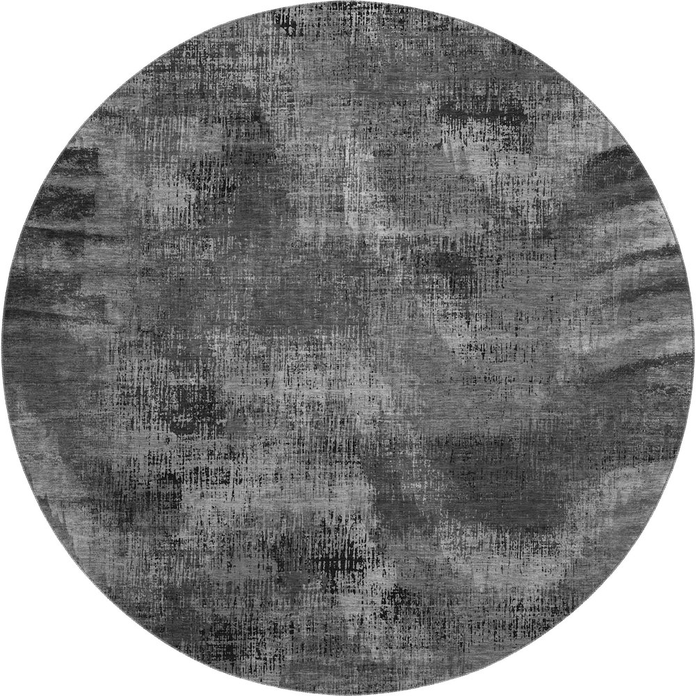 Premium Machine Washable Mayfield AMF792 Gray 8' x 8' Round Rug. Picture 1