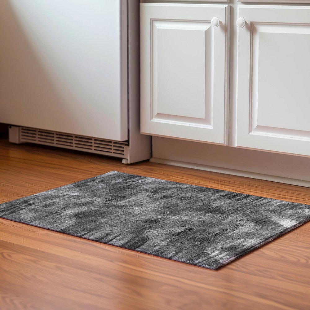 Premium Machine Washable Mayfield AMF792 Gray 1'8" x 2'6" Rug. Picture 5
