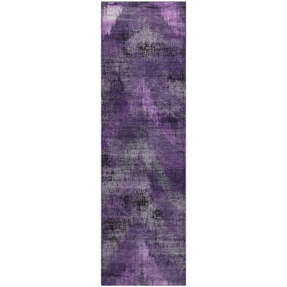 Premium Machine Washable Mayfield AMF792 Purple 2'3" x 7'6" Runner Rug. Picture 1