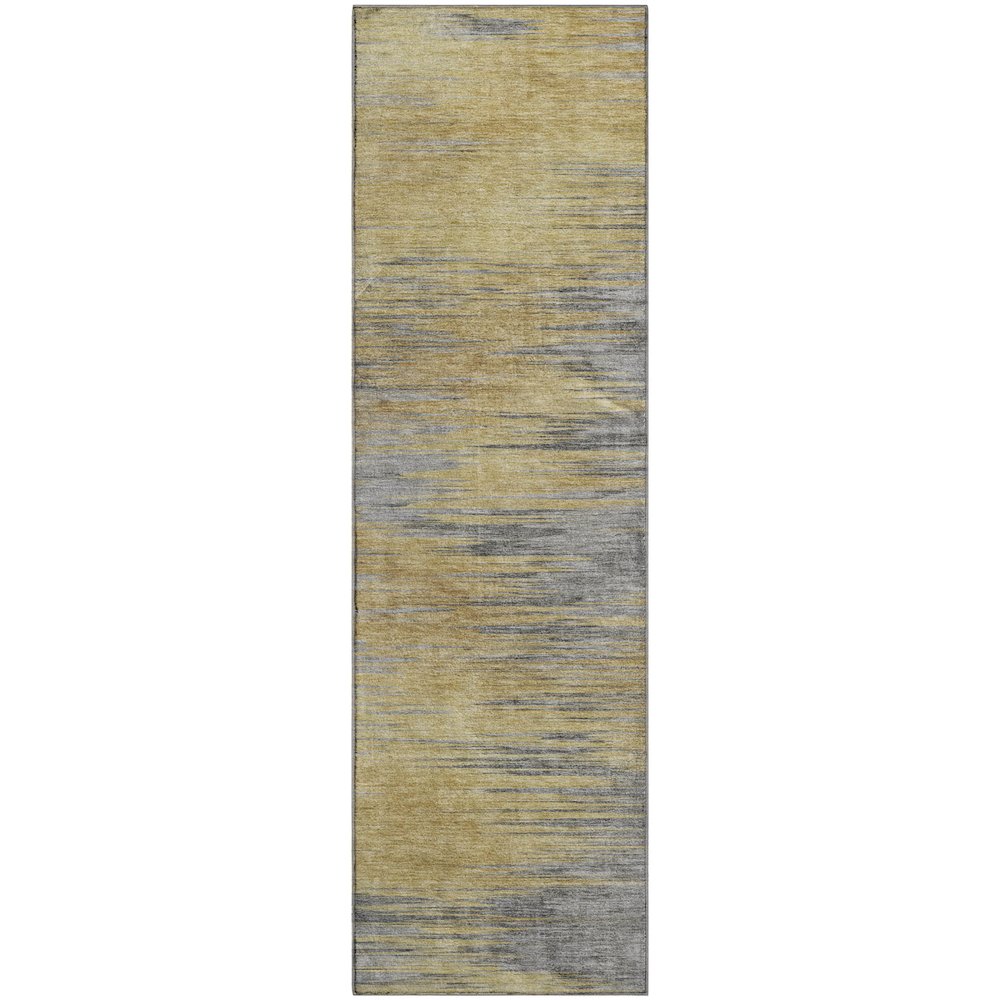 Premium Machine Washable Mayfield AMF793 Gold 2'3" x 7'6" Runner Rug. Picture 1