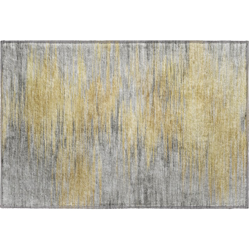 Premium Machine Washable Mayfield AMF793 Gold 1'8" x 2'6" Rug. Picture 1