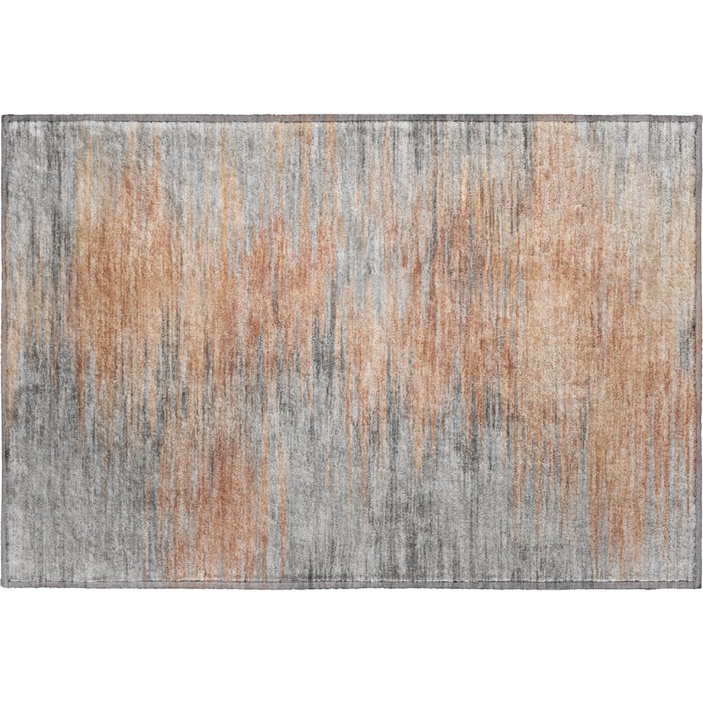 Premium Machine Washable Mayfield AMF793 Salmon 1'8" x 2'6" Rug. Picture 1