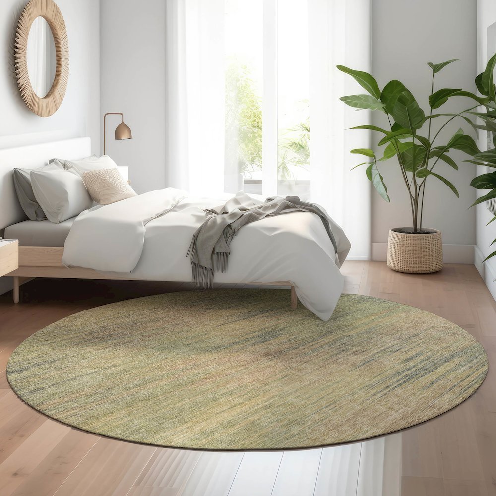 Premium Machine Washable Mayfield AMF794 Aloe 8' x 8' Round Rug. Picture 5