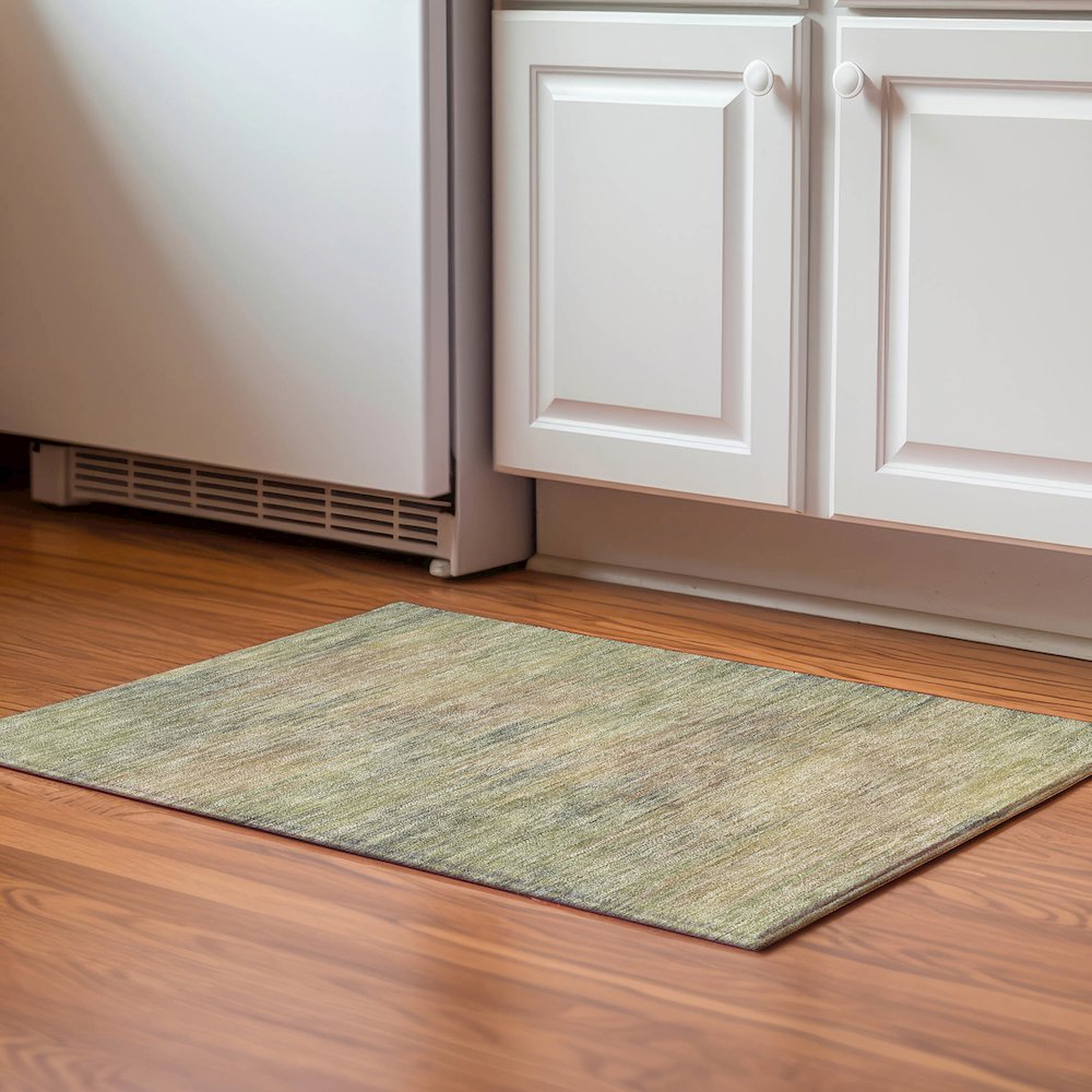 Premium Machine Washable Mayfield AMF794 Aloe 1'8" x 2'6" Rug. Picture 5