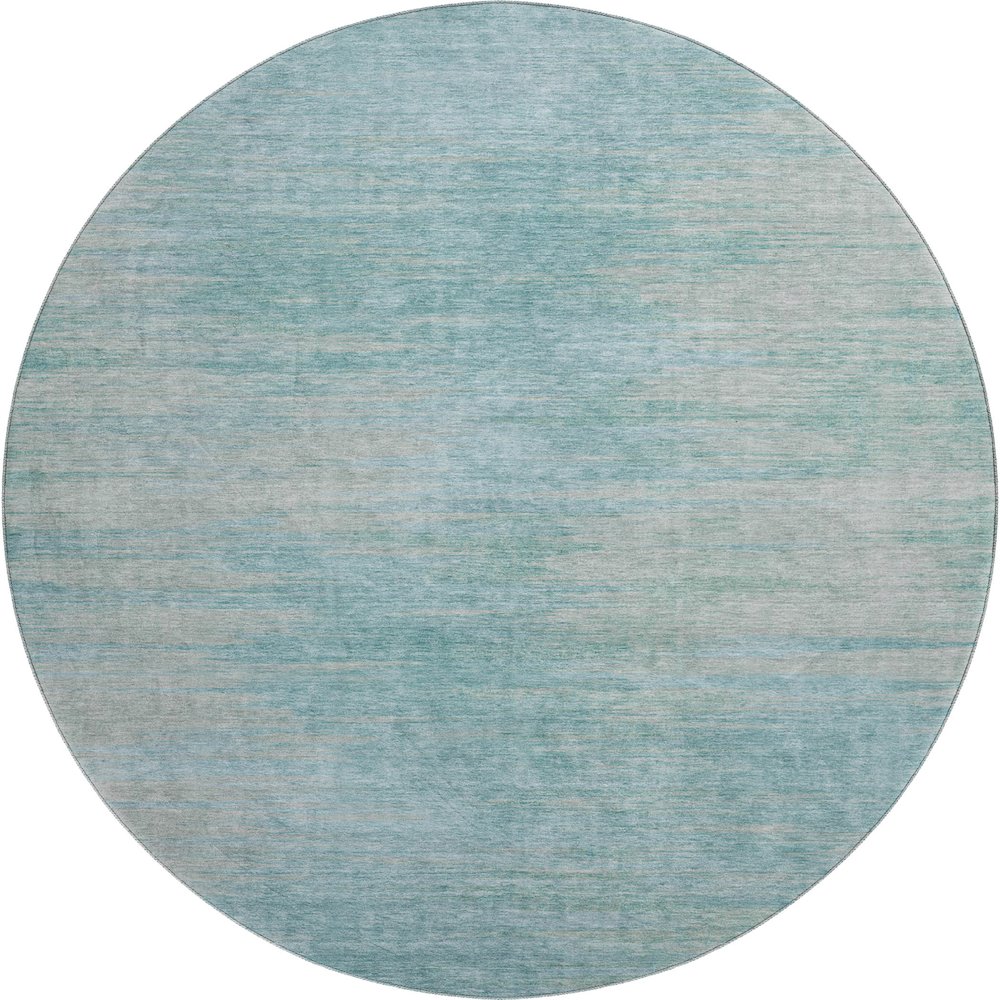 Premium Machine Washable Mayfield AMF794 Aqua 8' x 8' Round Rug. Picture 1
