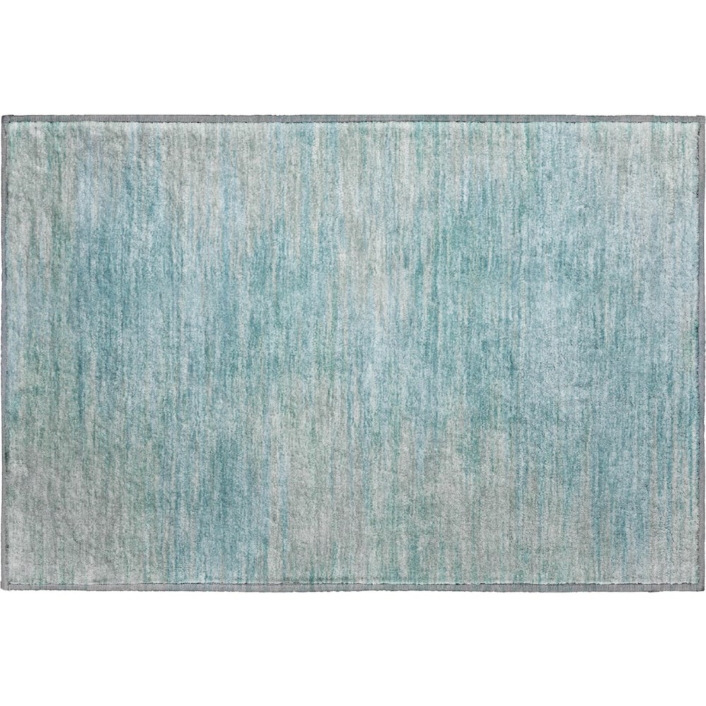 Premium Machine Washable Mayfield AMF794 Aqua 1'8" x 2'6" Rug. Picture 1