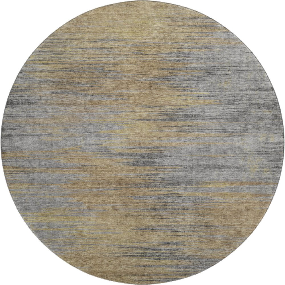 Premium Machine Washable Mayfield AMF794 Brown 8' x 8' Round Rug. Picture 1