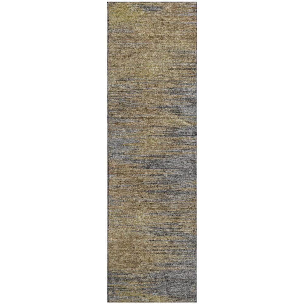 Premium Machine Washable Mayfield AMF794 Brown 2'3" x 7'6" Runner Rug. Picture 1