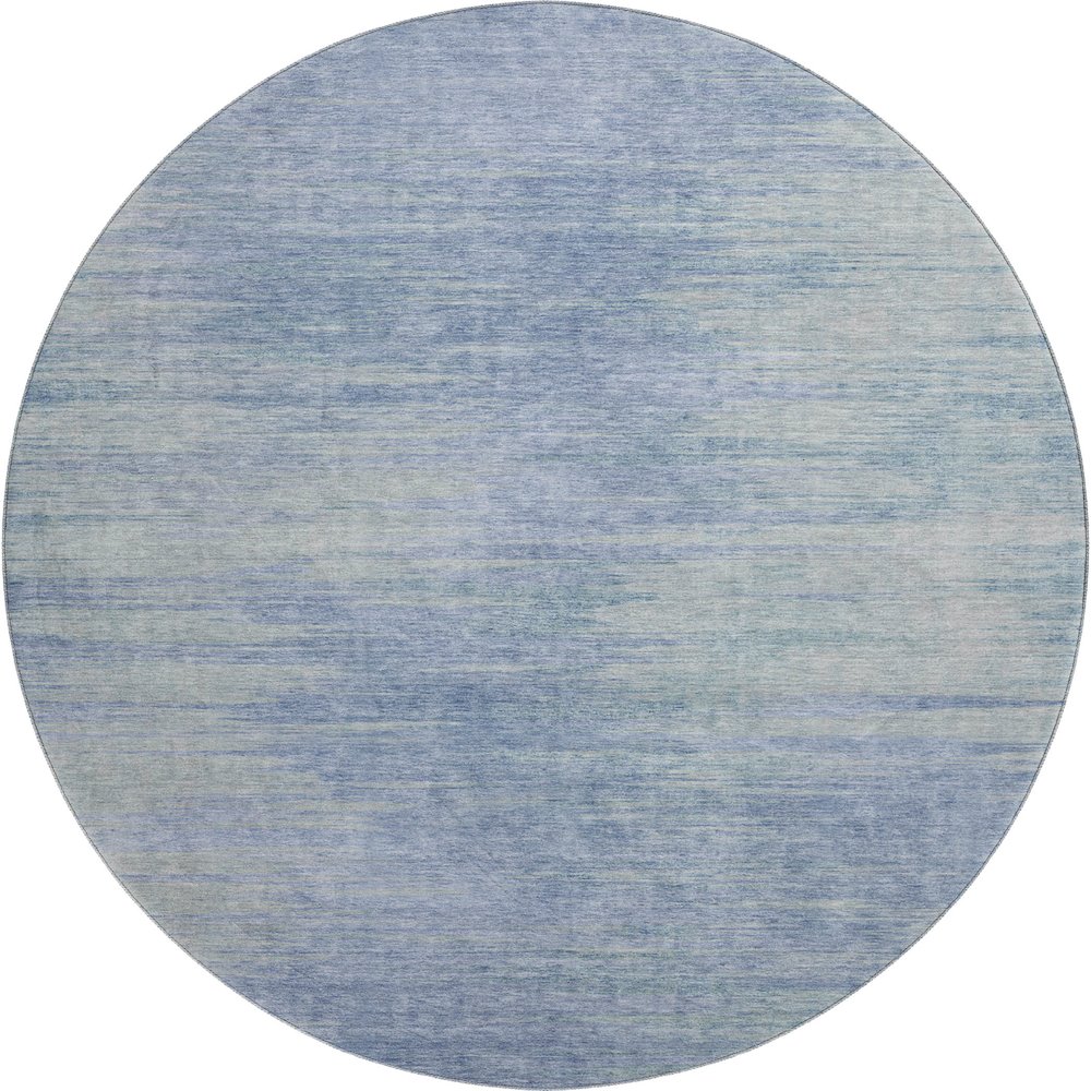 Premium Machine Washable Mayfield AMF794 Denim 8' x 8' Round Rug. Picture 1