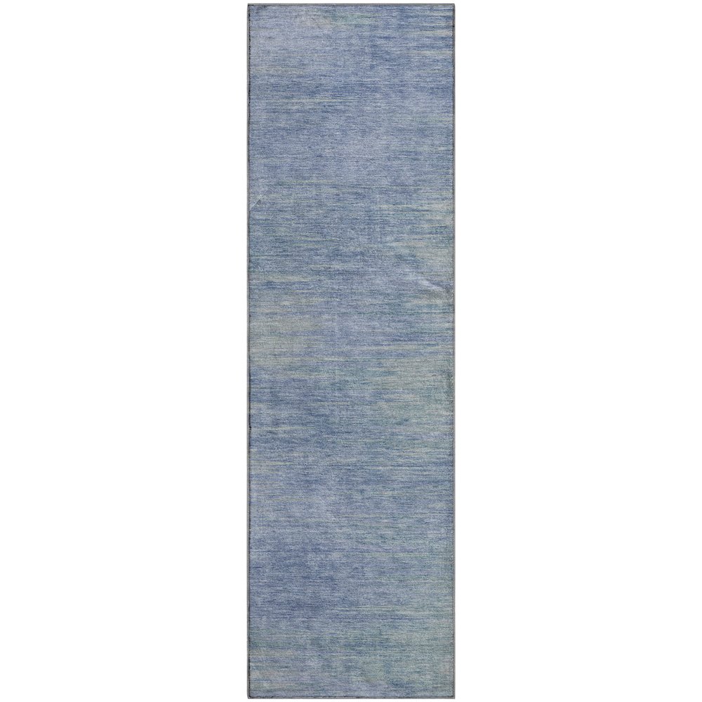 Premium Machine Washable Mayfield AMF794 Denim 2'3" x 7'6" Runner Rug. Picture 1