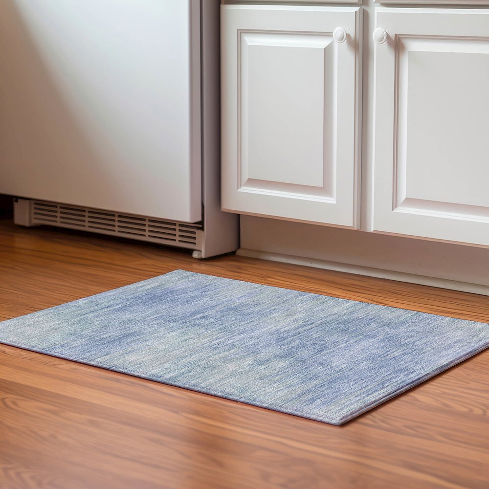 Premium Machine Washable Mayfield AMF794 Denim 1'8" x 2'6" Rug. Picture 5