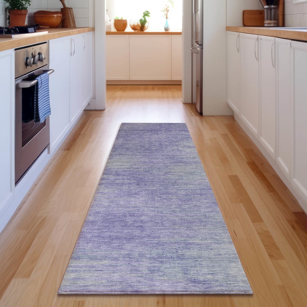 Premium Machine Washable Mayfield AMF794 Plum 2'3" x 7'6" Runner Rug. Picture 5